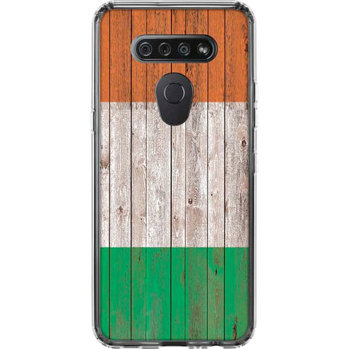 Ireland Flag Dark Wood LG K51/Q51 Clear Case